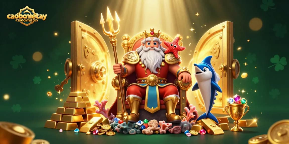 Experience the thrilling caoboimientay action with Neptune and treasures in a vibrant 3D scene.