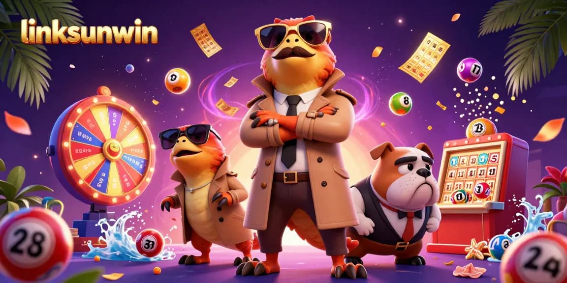 Engage in winning lottery excitement with linksunwin, featuring colorful balls and dynamic casino elements.