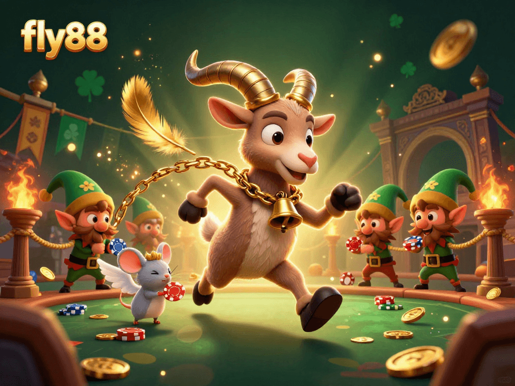 Experience the excitement of fly88's holiday-horror casino with Krampus, angel mouse, and mischievous gremlins.
