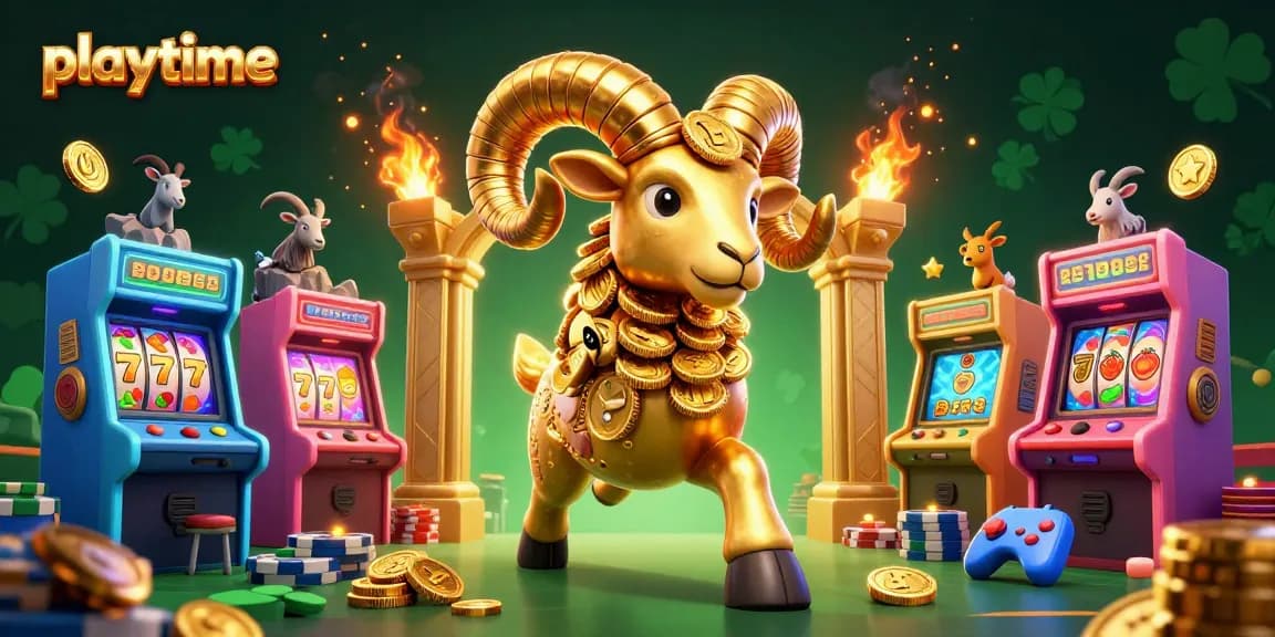 Experience exciting gameplay and big wins at the playtime casino with golden elements and colorful arcade features.