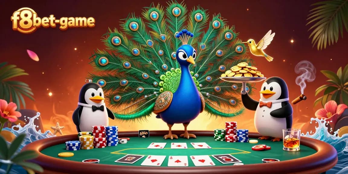 Experience thrilling moments with f8bet-game at a vibrant poker scene featuring rich colors and exciting atmosphere.