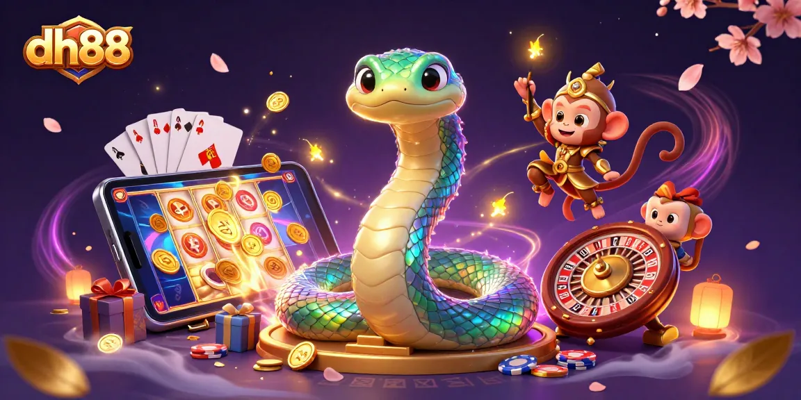 Experience dynamic gaming action with dh88 featuring a colorful slot game and vibrant characters.
