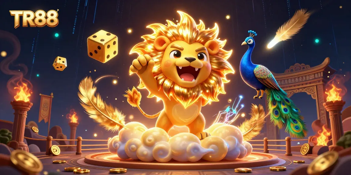 Experience thrilling gameplay with TR88 in a vibrant casino-themed illustration featuring golden coins and dynamic elements.