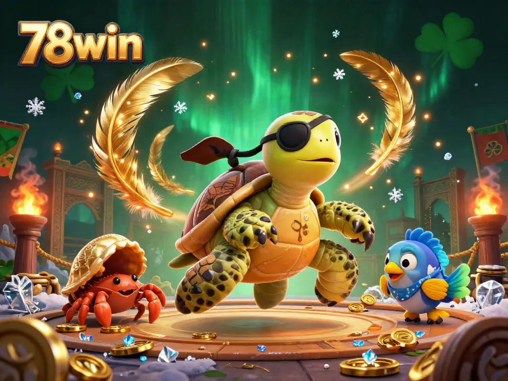 Join the adventure with 78win’s thrilling pirate-themed gambling scene, featuring colorful characters amidst treasure.
