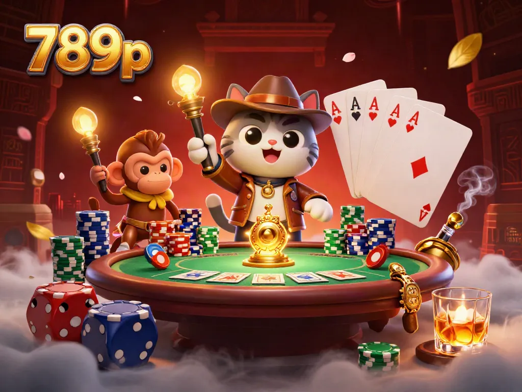 Engage in thrilling gameplay at 789p with dynamic poker scenes featuring exciting elements like poker chips and community cards.