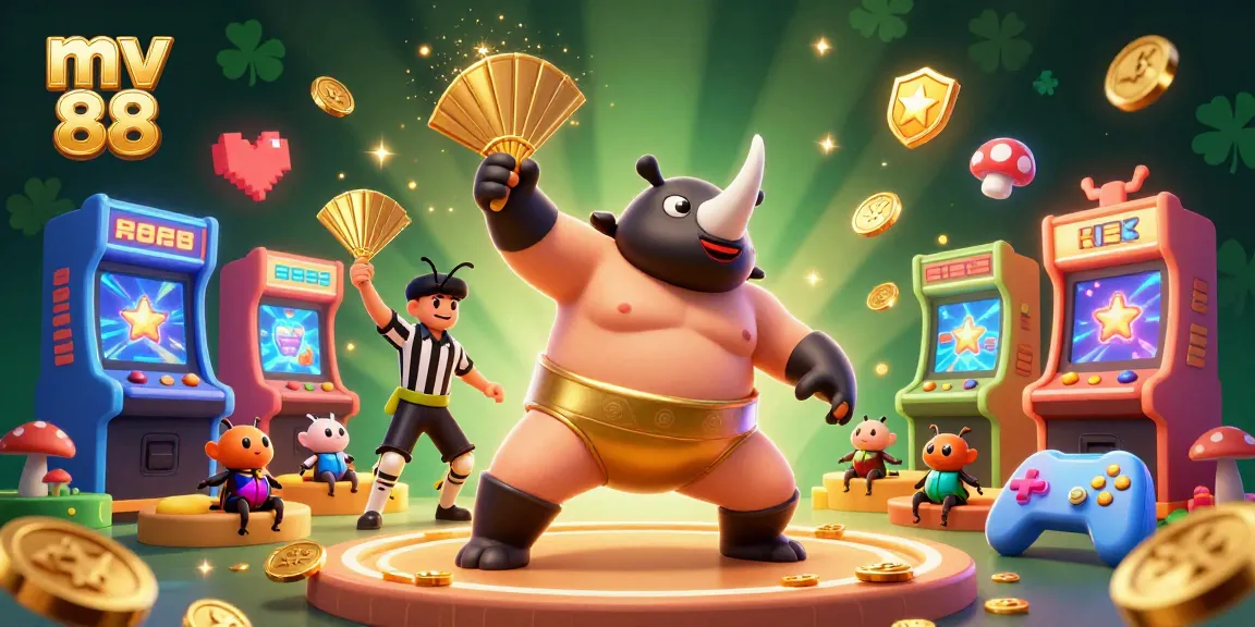 Experience the thrill at mv 88 casino with vibrant characters and gaming elements.