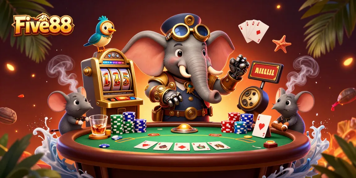 Experience thrilling gameplay at Five88 with vibrant casino elements and a dynamic steampunk theme.