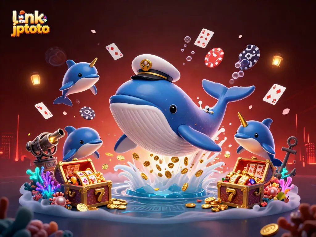 Play slot games with link alternatif jptoto as a whale breaching in coins and playful dolphins surround you.