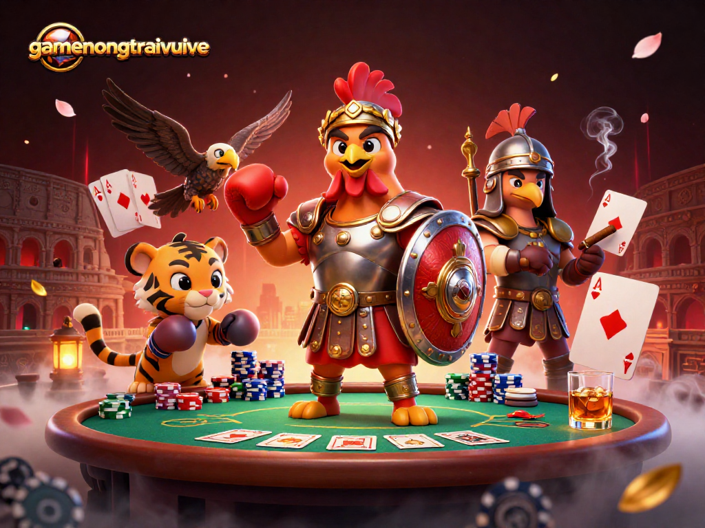 Experience the thrilling action of gamenongtraivuive in this vibrant gladiator-themed casino scene.