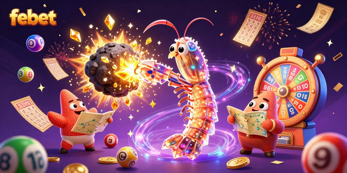 Experience the excitement of febet with colorful lottery balls, golden prizes, and dynamic casino action.
