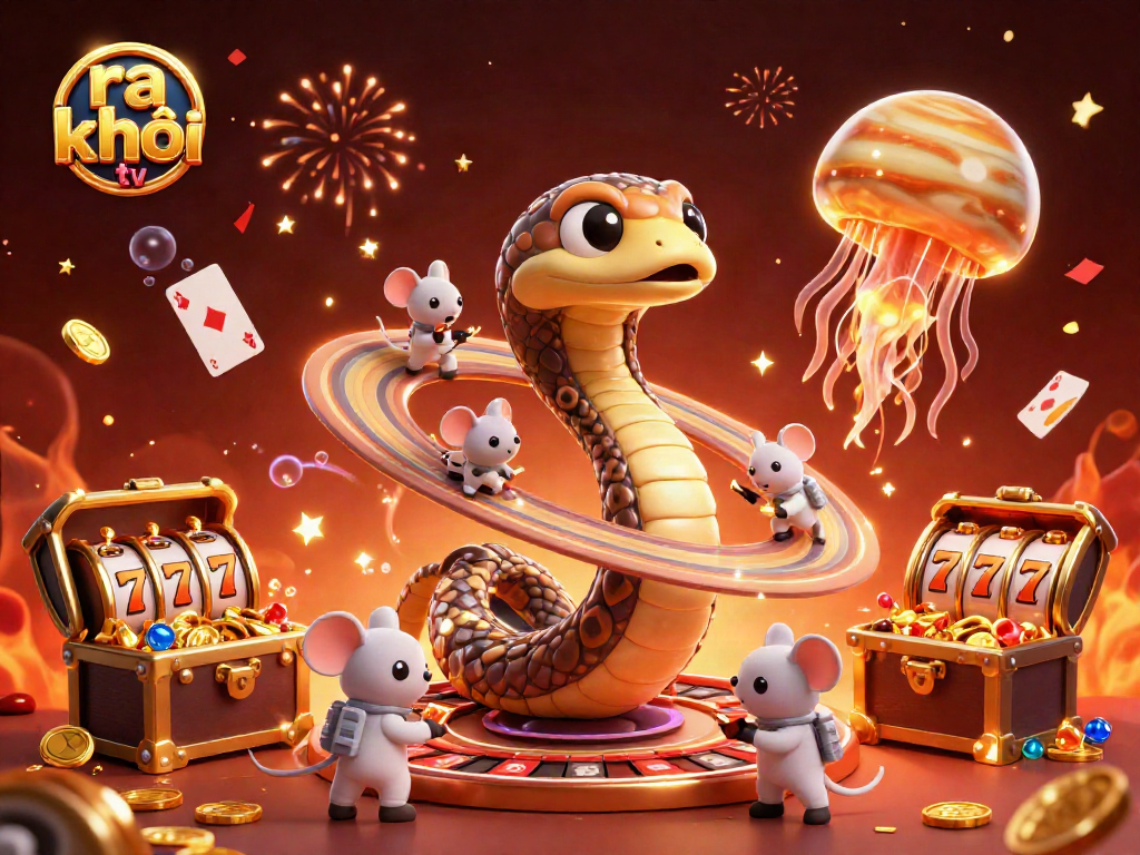 Experience exciting bets with ra khơi tv in a thrilling cosmic casino scene featuring engaging slot elements.
