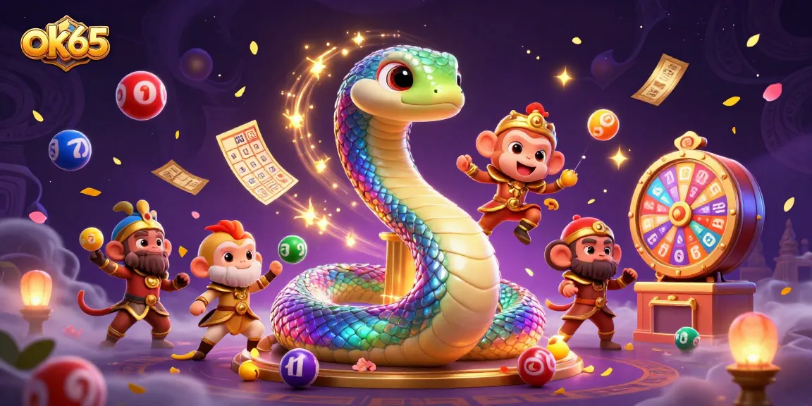 Experience the excitement of ok65 as a colorful scene showcasing vibrant gambling elements and animated characters.
