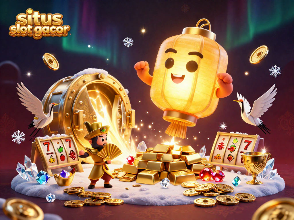 Experience winning opportunities at situs slot gacor with vibrant slot reels and lucky symbols in an enchanting casino scene.