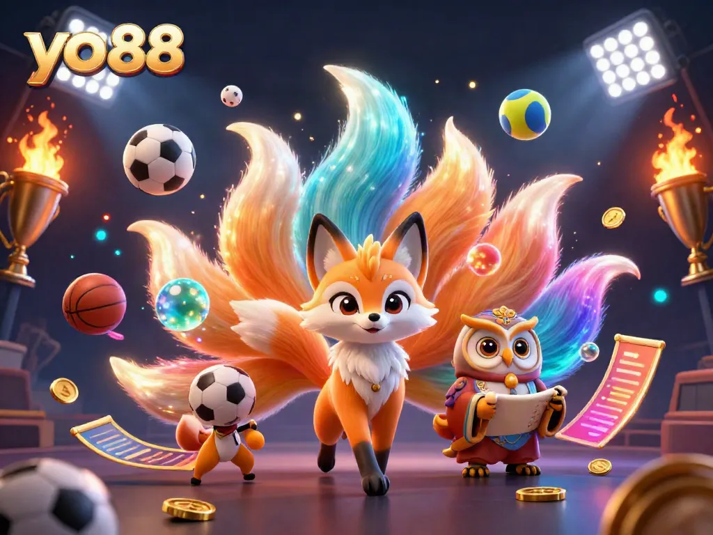 Experience the thrilling essence of yo 88 with vibrant characters and dynamic sports betting action.