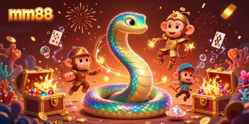 Experience exhilarating wins at mm88 with vibrant casino-themed 3D characters and dynamic game elements.
