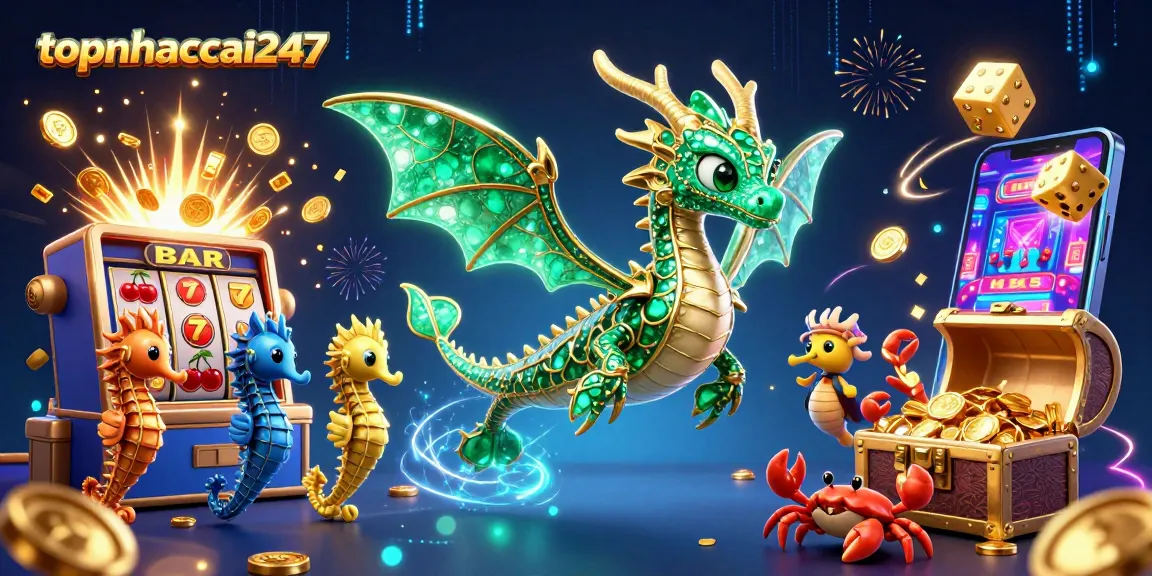 Win big at topnhacai247 with vibrant 3D gaming elements and rich casino illustrations.