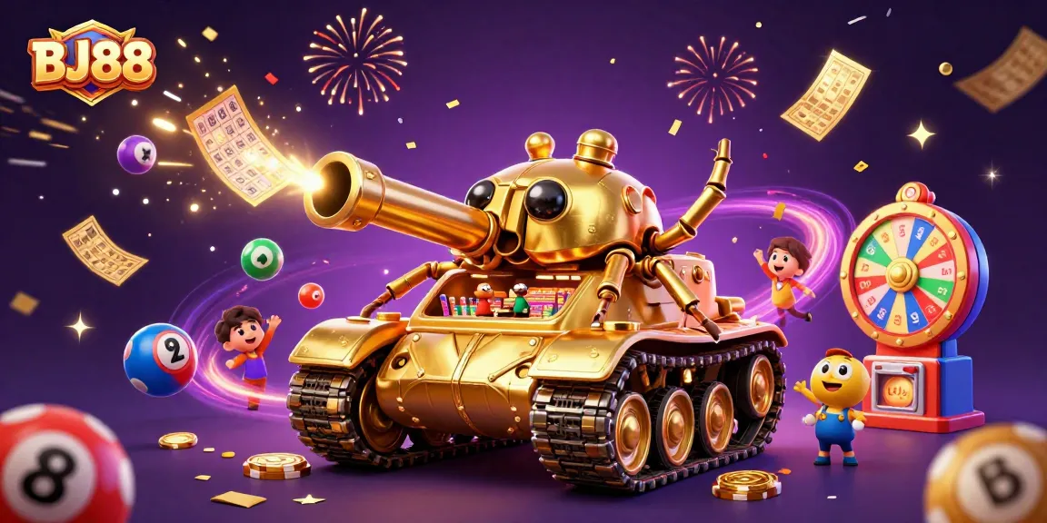 Experience the excitement of BJ88, a vibrant casino illustration with dynamic elements.