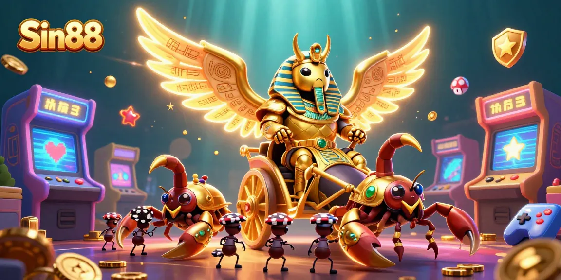 Join the thrilling world of Sin88 with vibrant casino elements and dynamic gaming scenes.