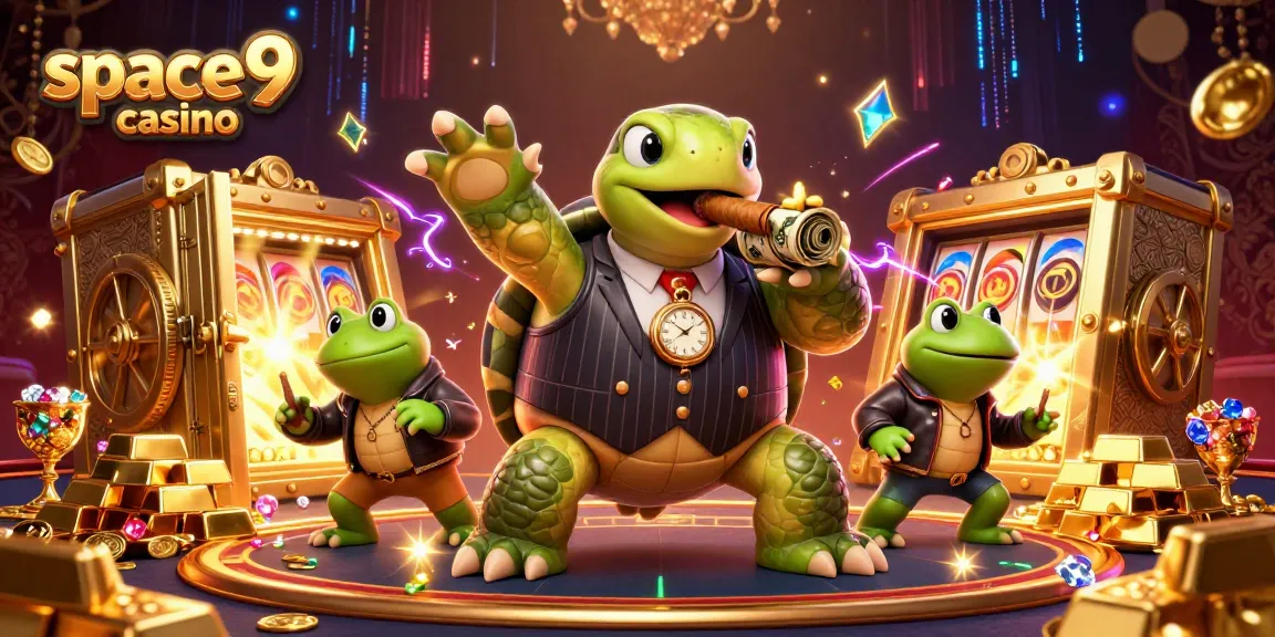 Experience excitement at space9 casino with a snapping turtle mobster and riches galore.
