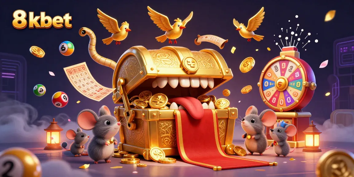8xbet offers an engaging gaming experience with vibrant lottery elements and a golden treasure theme.