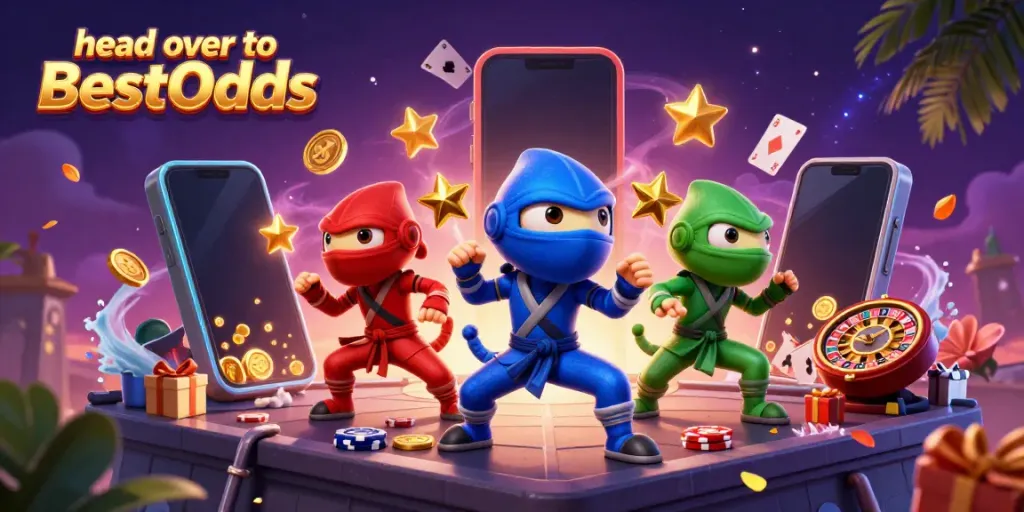 Engage your luck and head over to BestOdds with our vibrant casino-themed illustration.