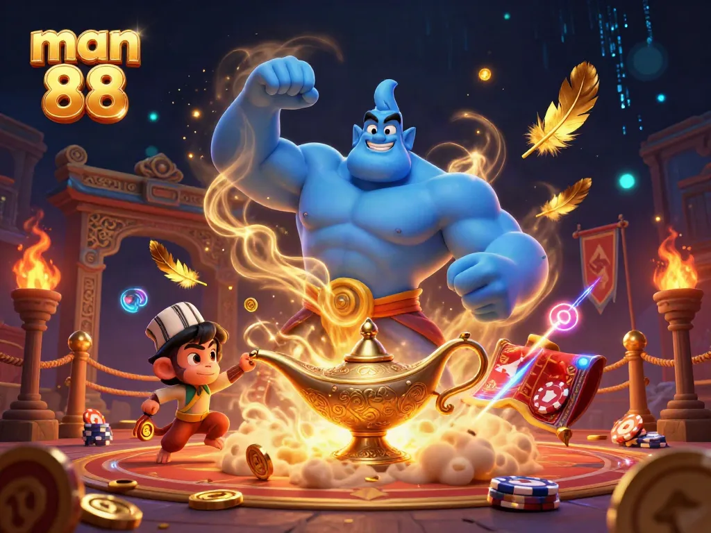 Experience thrilling gameplay at man 88, where a magical genie and exciting casino elements come alive!