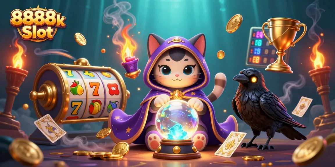 Play thrilling 8888k Slot with vibrant characters and dynamic game elements in an engaging casino scene.