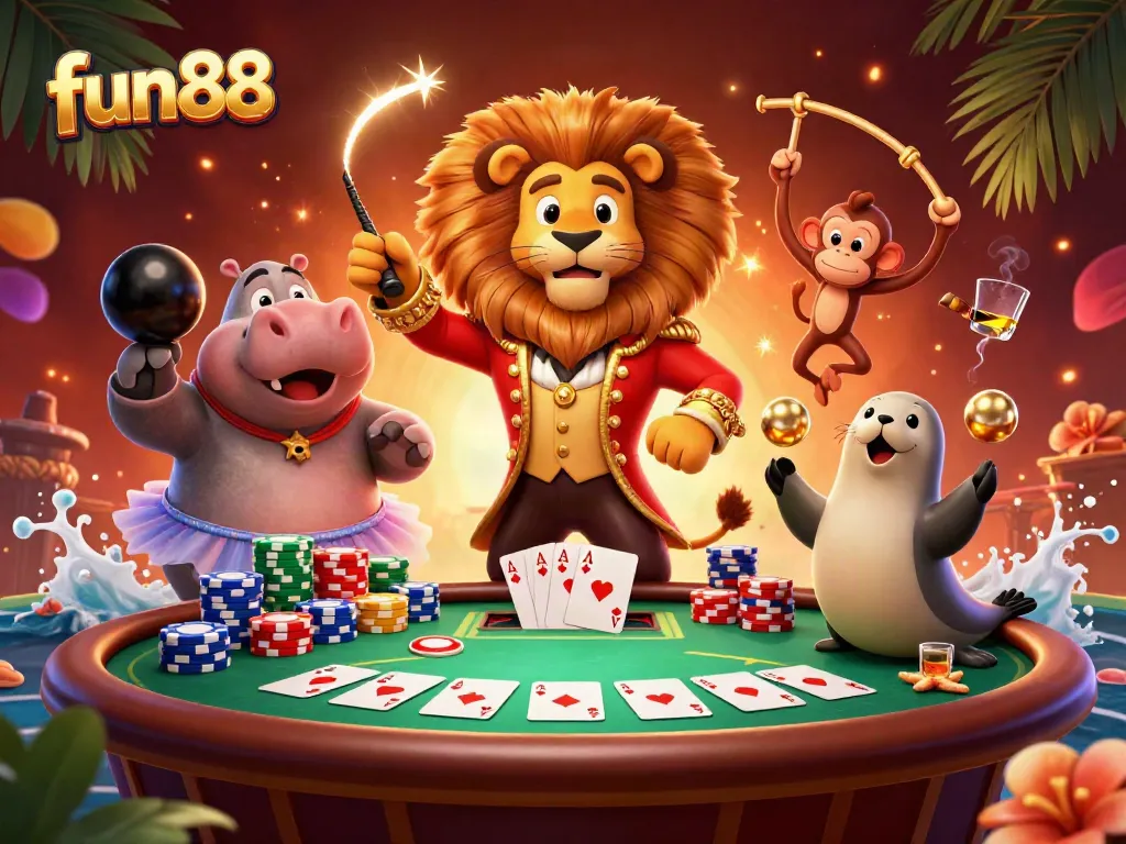 Experience fun88's thrilling casino scene with vibrant characters and rich gaming elements.