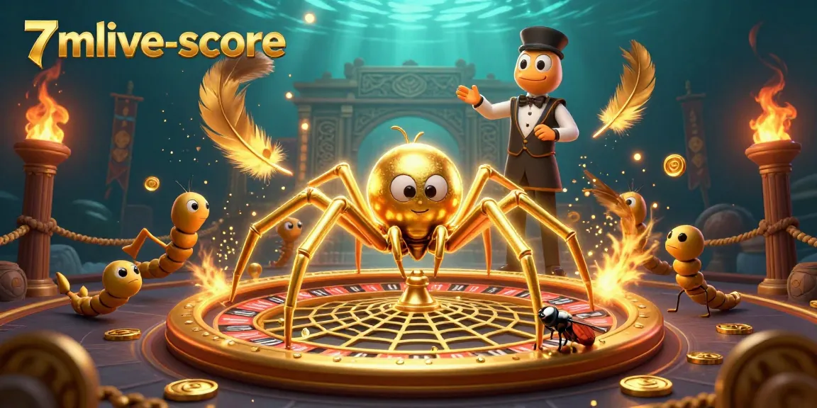 Bet and spin big at 7mlive-score with a thrilling roulette wheel and vibrant casino scene.