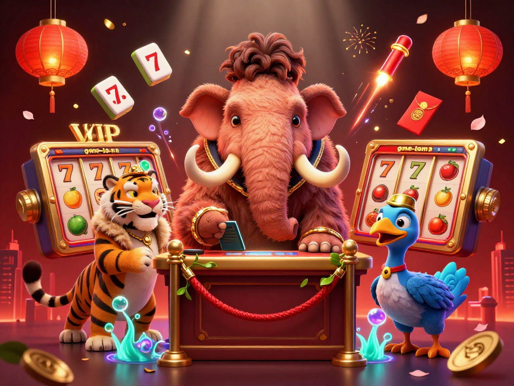 Experience game-la-ma with a vibrant illustration of a cartoon casino scene featuring unique animal characters.