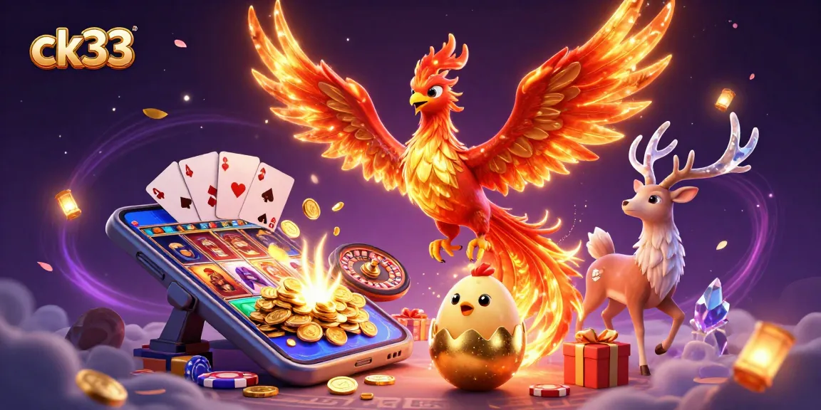 ck33 fiery phoenix soars amidst vibrant casino games and luxurious graphics