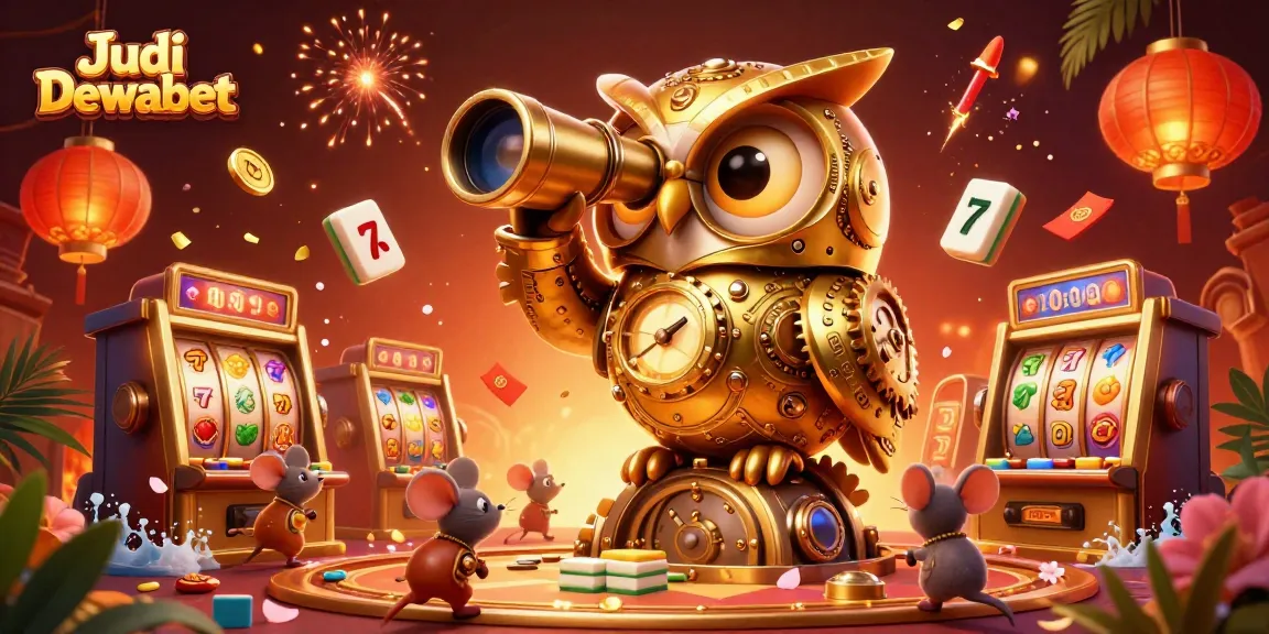 Experience the thrill of Judi Dewabet at a vibrant casino with colorful slot reels and rich details.