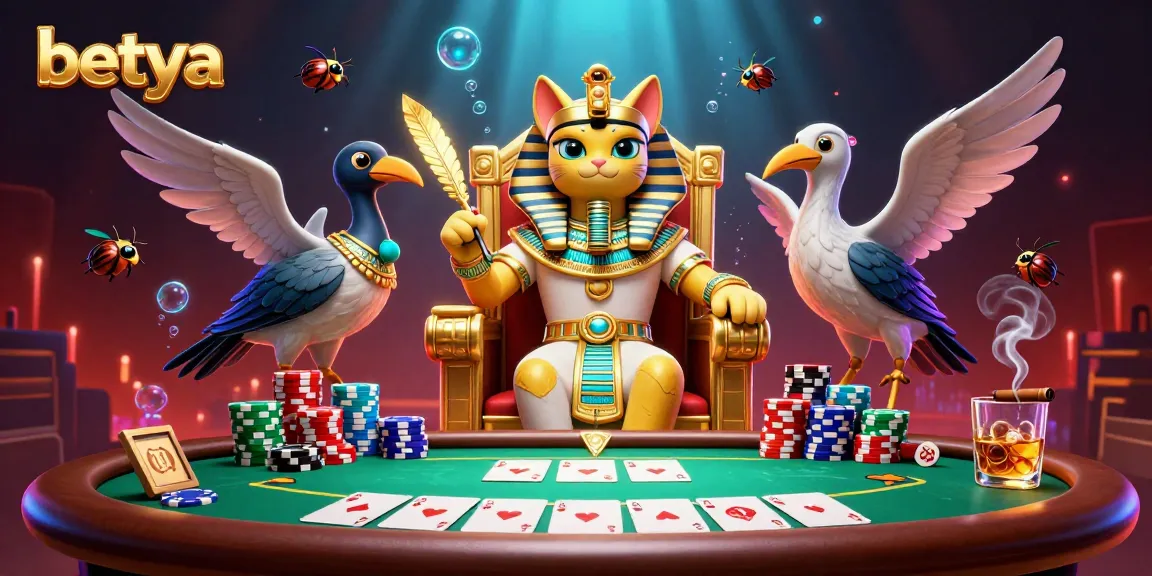 Experience betya with a captivating scene featuring a pharaoh cat in a luxurious casino setting.