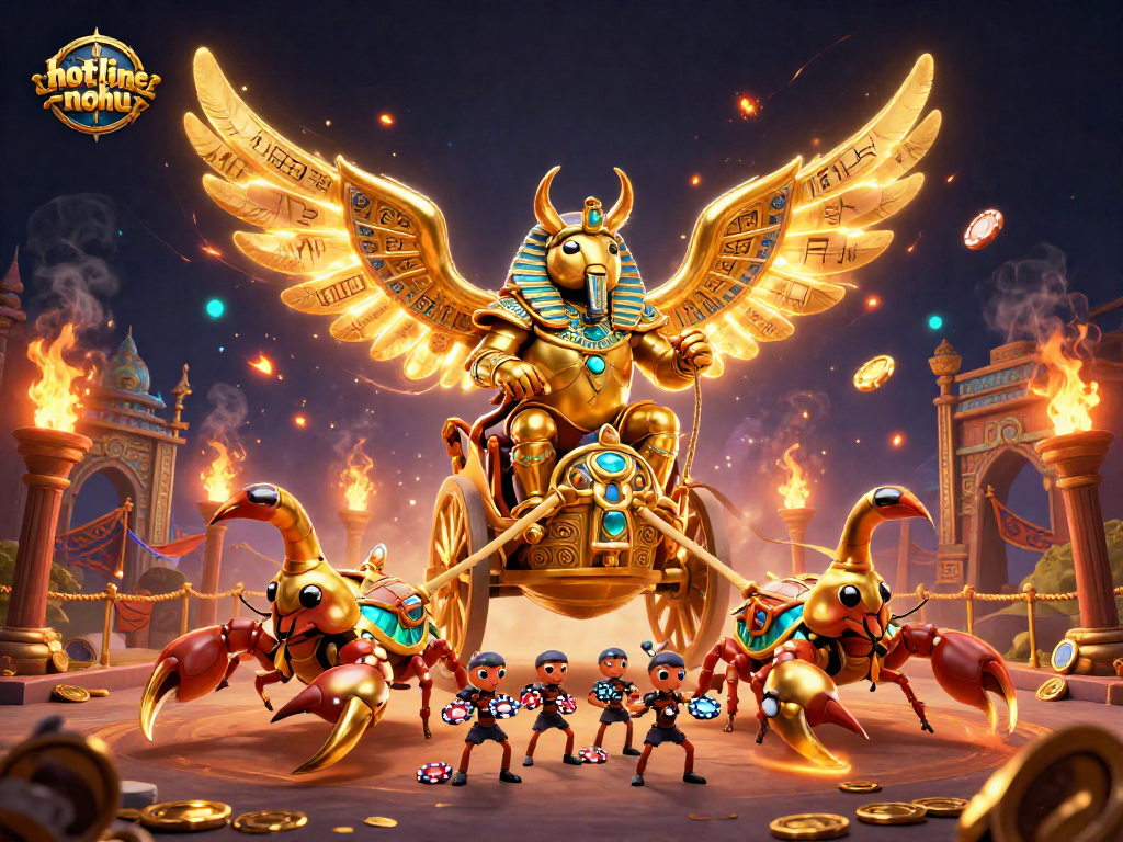 Experience the thrilling action of hotline-nohu with a rich 3D illustration featuring intricate characters and casino elements.