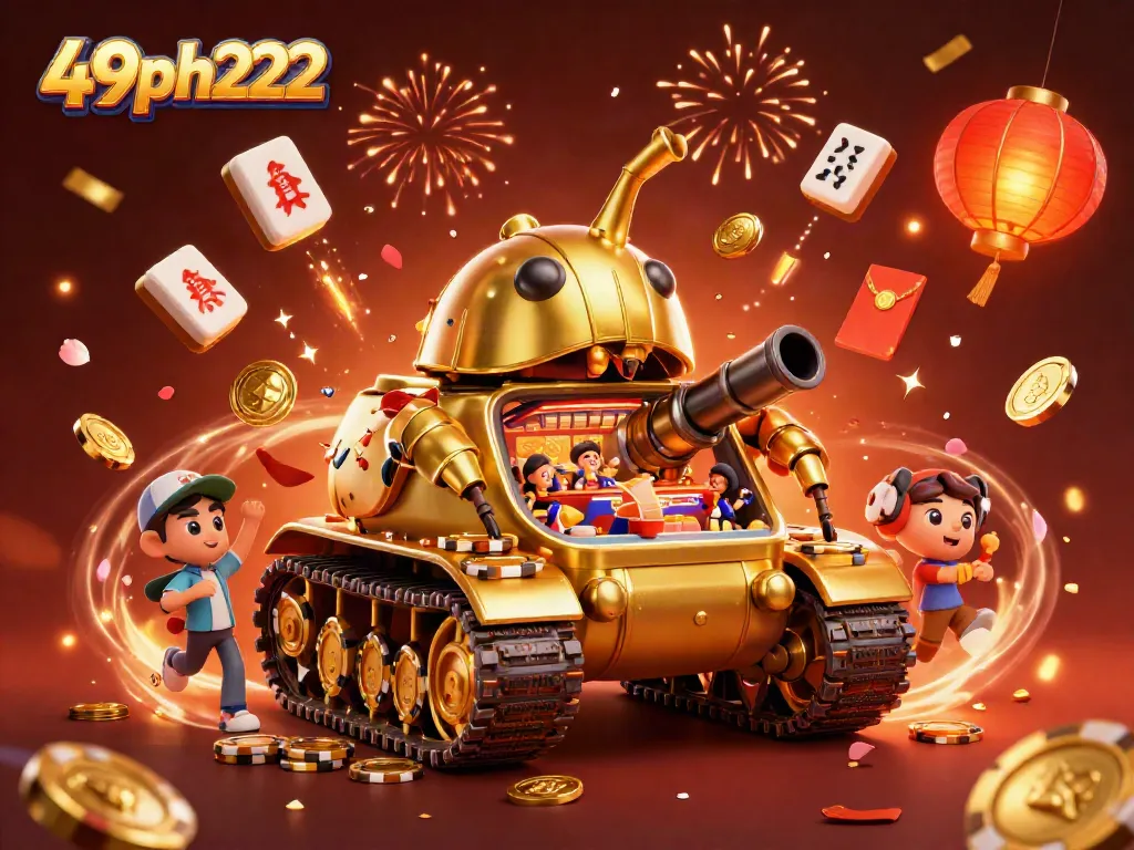 Experience thrilling action at 49ph222 with a vibrant casino scene filled with games and festive energy.