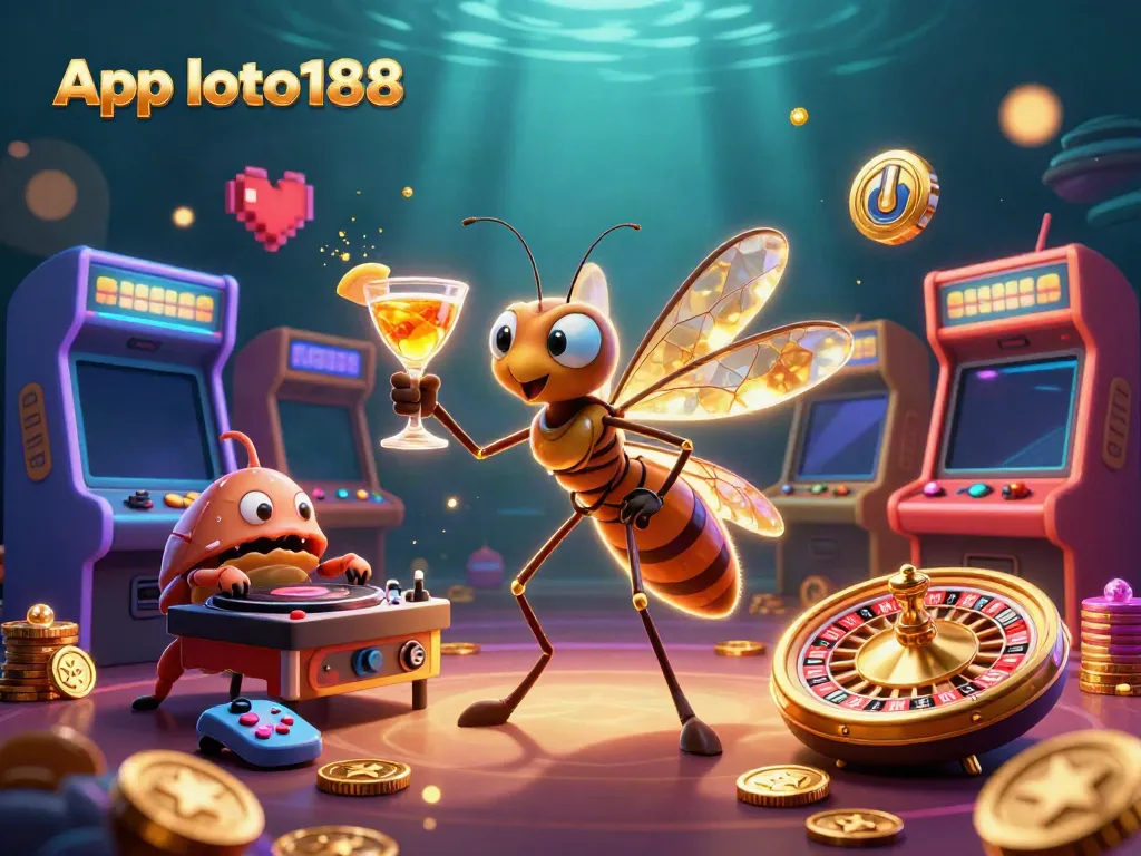 Experience the thrill of App loto188 with a vibrant casino scene, featuring engaging game characters.