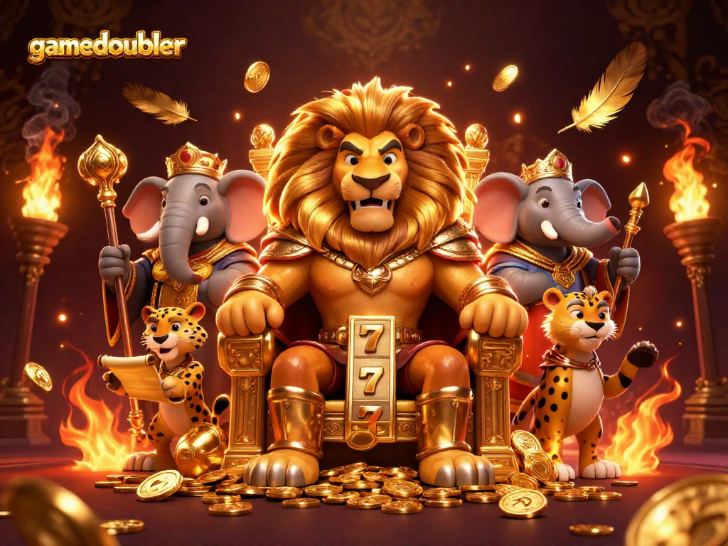 Experience the thrill of gamedoubler with a 3D scene showcasing vibrant characters and classic casino elements.