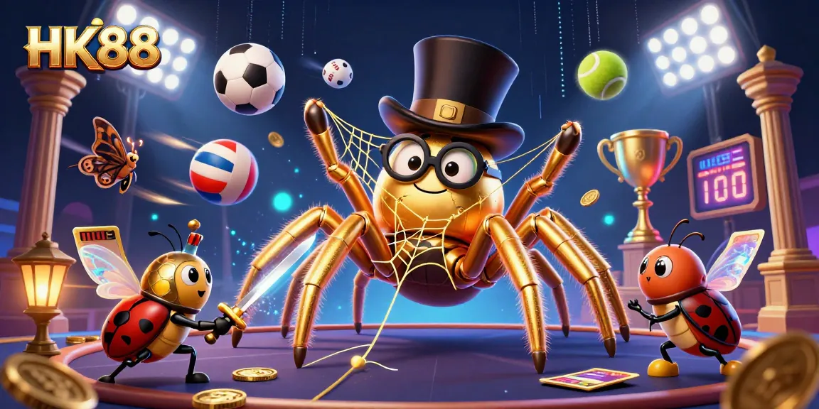 Bet on excitement with HK88 in a vibrant 3D illustration of casino action and adventure
