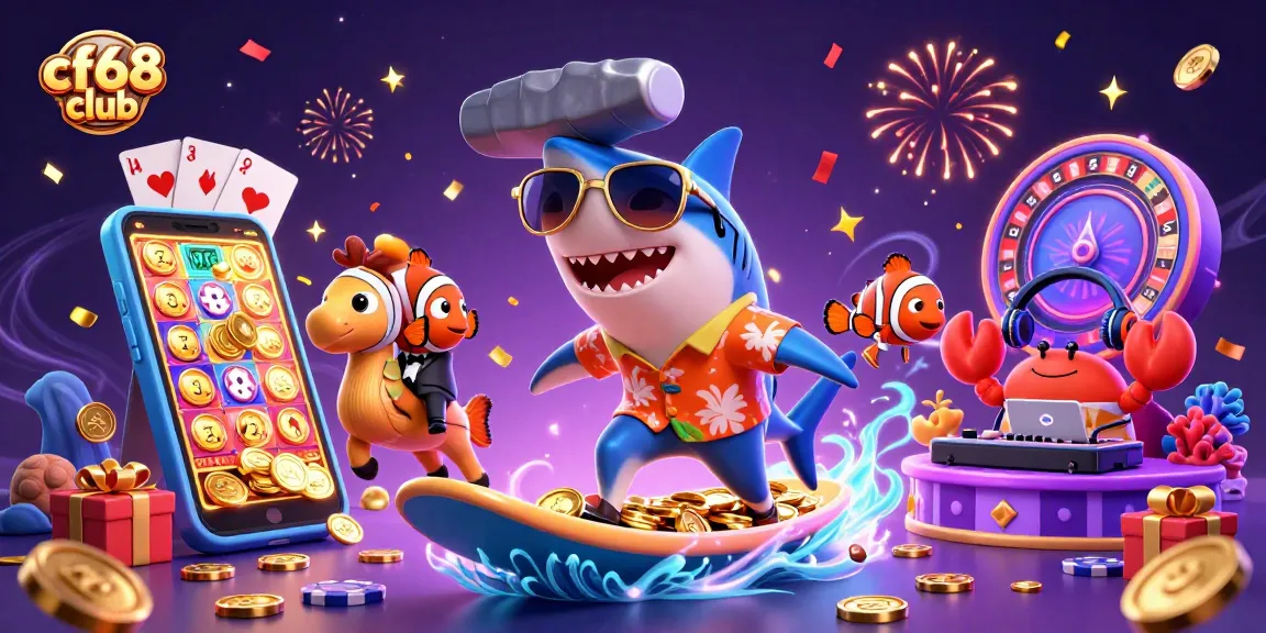 cf68 club invites players to enjoy vibrant 3D illustration of exciting casino adventures with animated sea creatures.