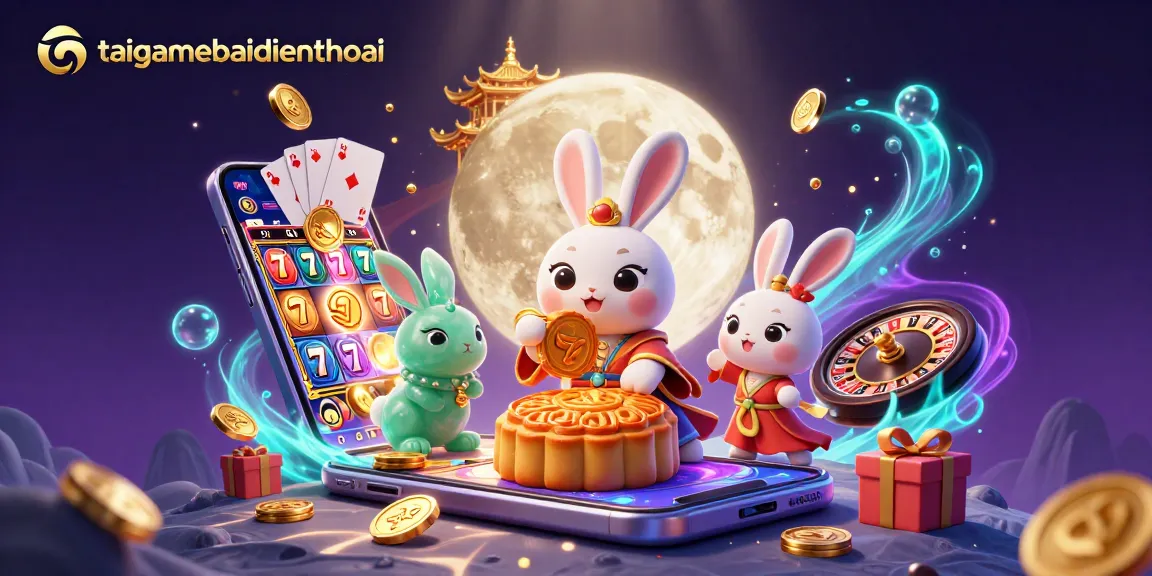 Unlock thrilling action with taigamebaidienthoai, featuring cartoon characters revealing poker chips.