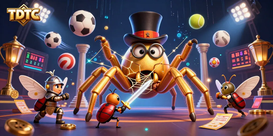 Engage with TDTC at a vibrant casino scene featuring whimsical characters and dynamic sports elements.