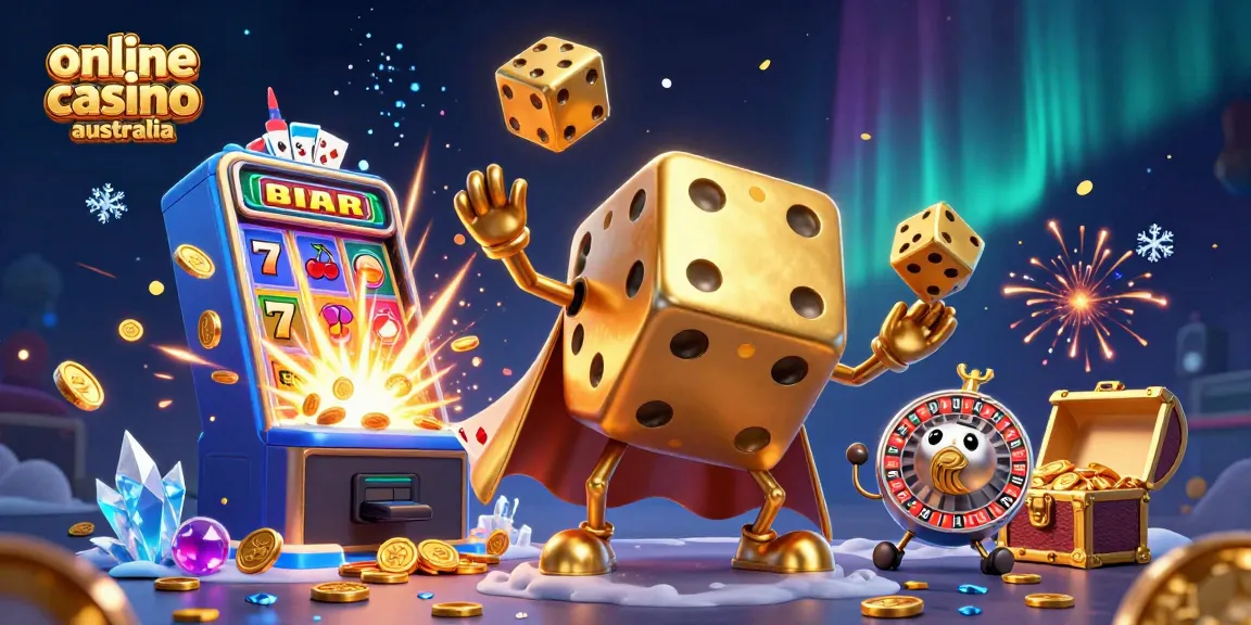 Experience top action at online casino Australia with our lively and colorful 3D casino illustration