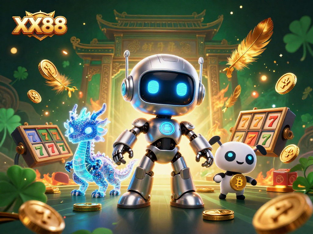 Engage with thrilling casino action at XX88 featuring vibrant 3D characters and lucky symbols.