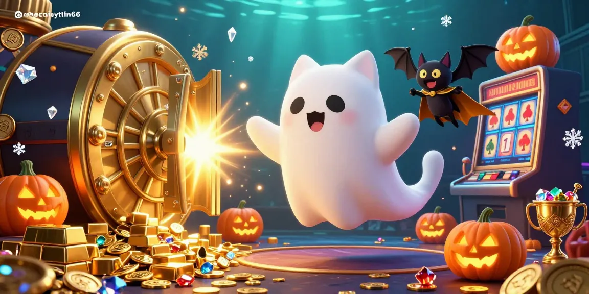 Join the fun in a vibrant casino adventure with nhacaiuytin66 featuring ghostly characters and treasure-filled joy.