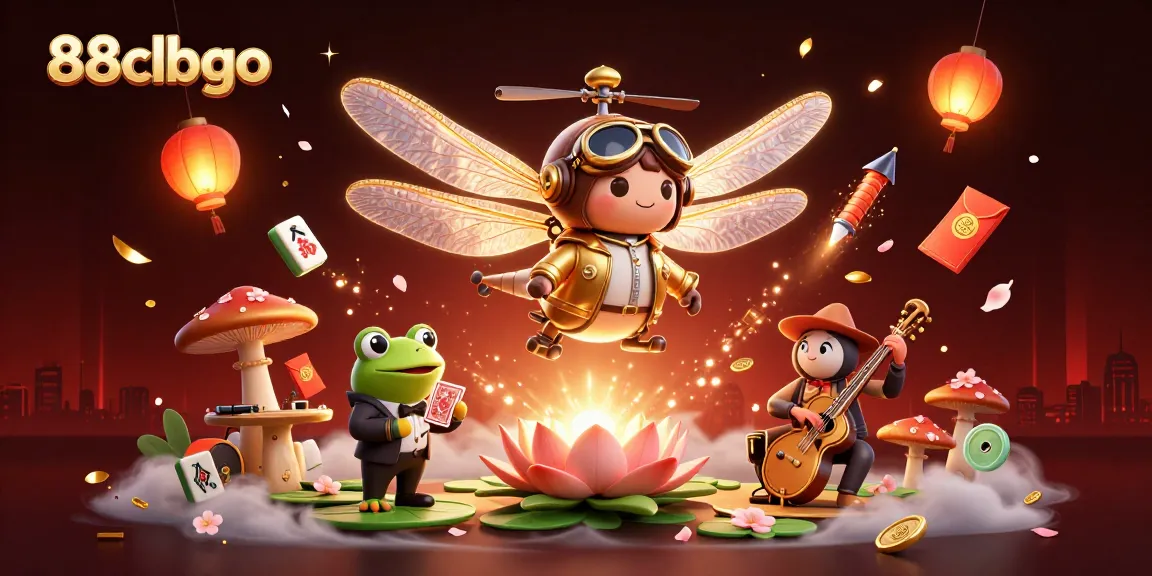 Experience thrilling gaming action with 88clbgo at an exciting lily pad casino featuring dynamic characters and festive decor.