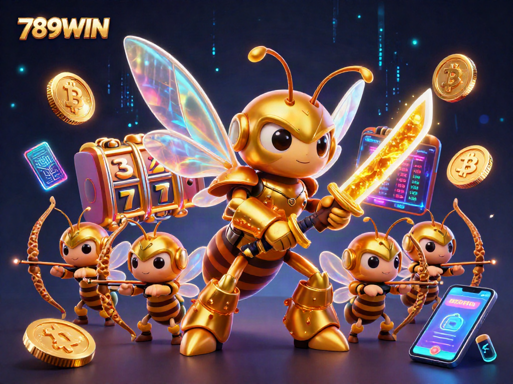 Experience thrilling gaming adventures with 789WIN showcasing vibrant characters and crypto elements.
