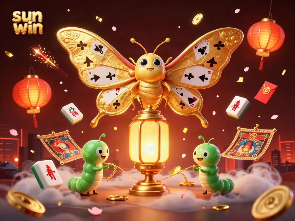Experience thrilling moments with sun win in an immersive casino-themed 3D artwork featuring vibrant, dynamic elements.