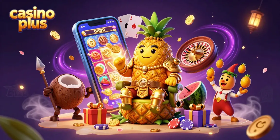 Engage in thrilling casino plus gaming with vibrant characters, slot games, and high-energy action.
