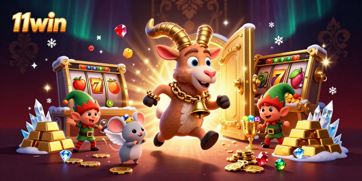 Join the thrilling 11win casino adventure with animated 3D characters in a festive scene.