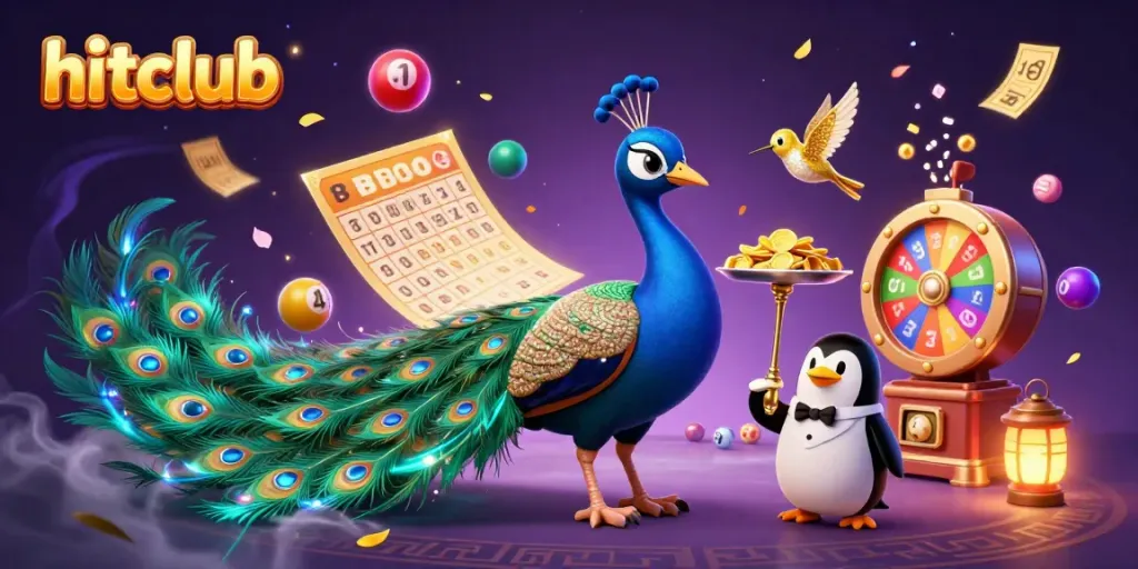 Experience the excitement of hitclub with vibrant colors and whimsical characters in this dynamic casino scene.